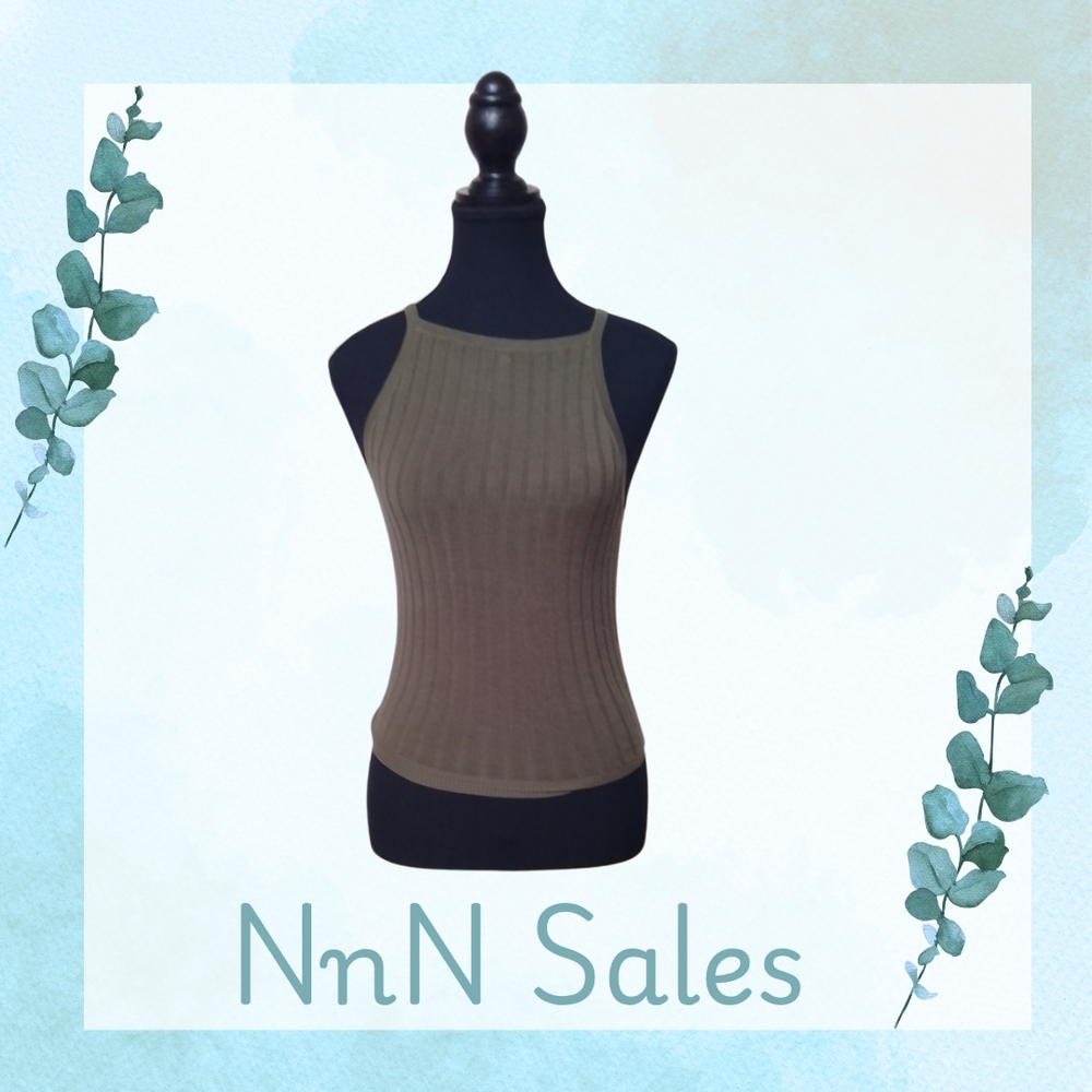 Women's Ribbed Tank Top - Olive Green